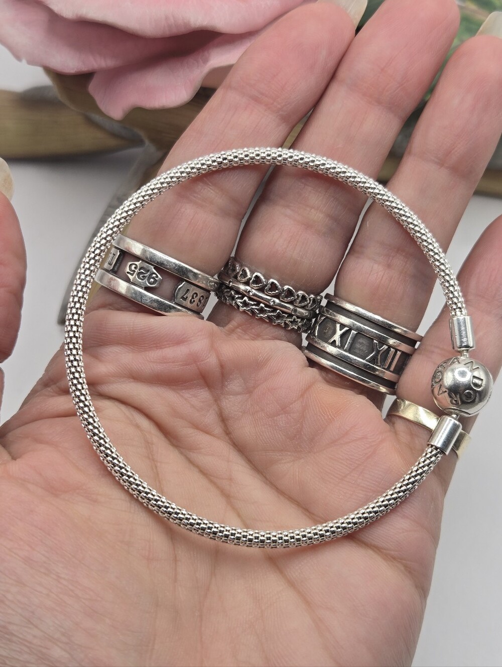 Pandora Sterling Silver Mesh Snake Bracelet - Silver
